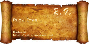 Ruck Irma névjegykártya